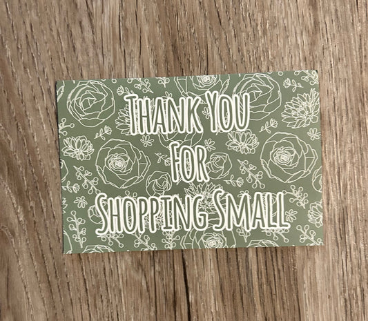 Thank You For Shopping Small Cards