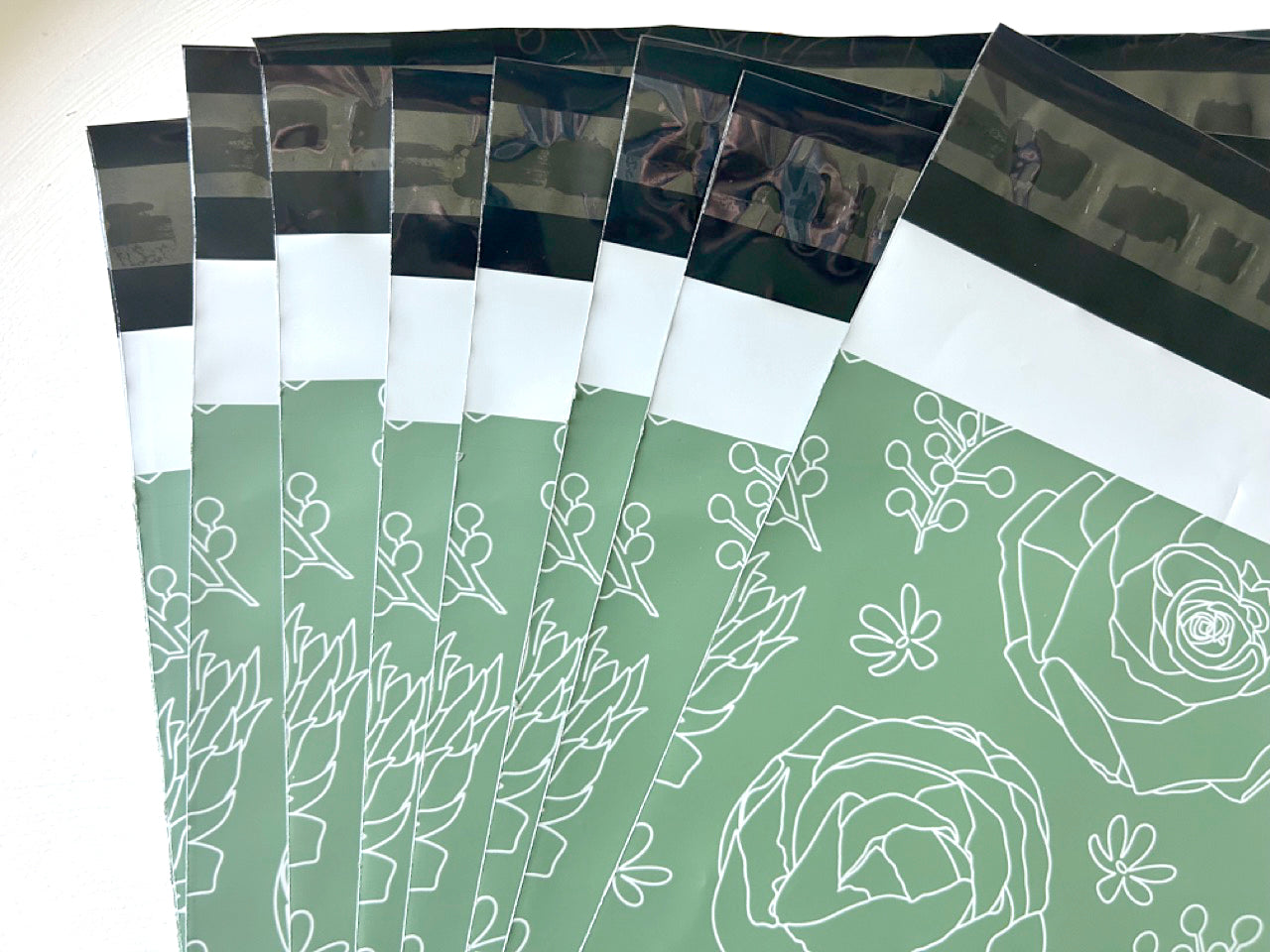 Green Floral Poly Mailer Bundle