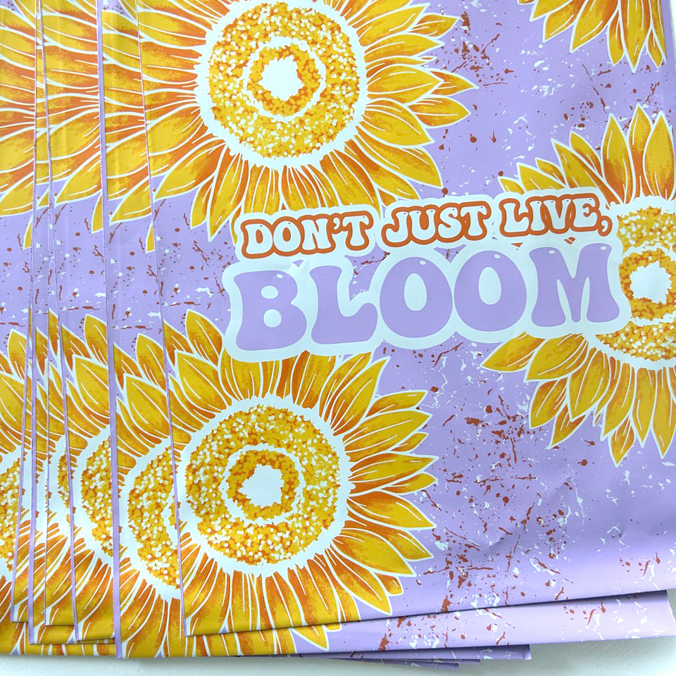 10x13 Sunflower Biodegradable Poly Mailers - 100 Bags