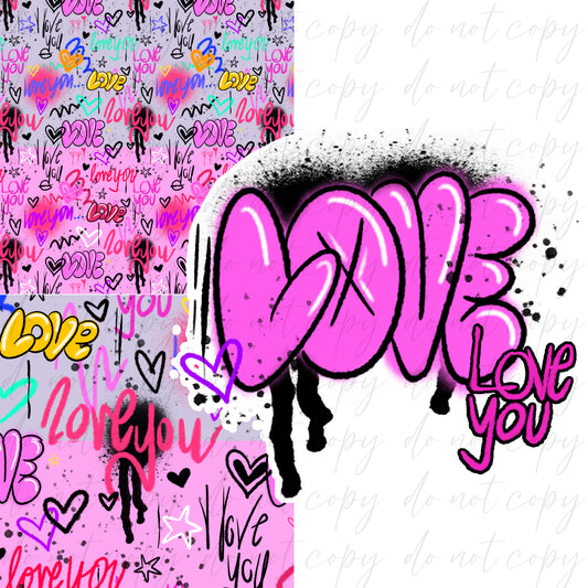 Graffiti Love Seamless and Graphics