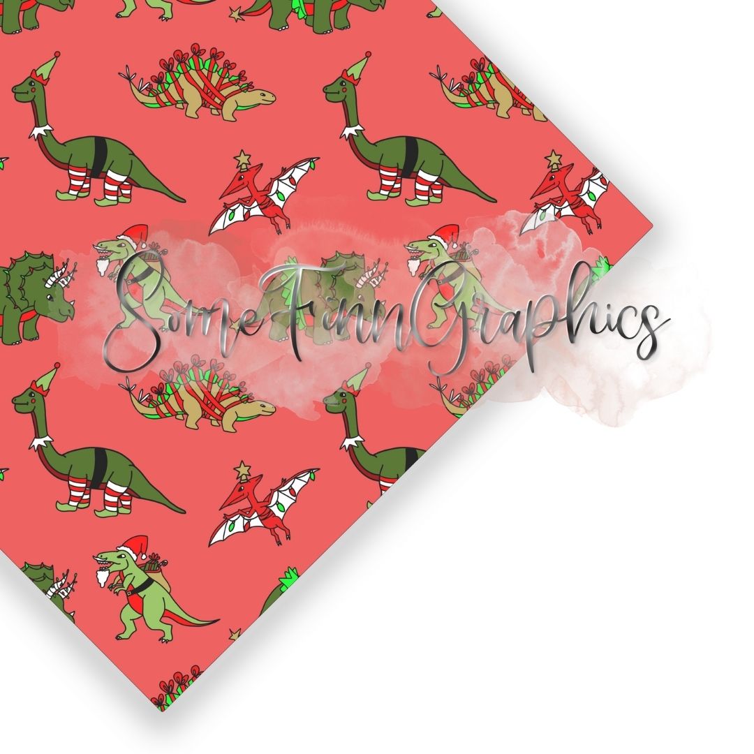 Holiday Dinosaurs Seamless Designs