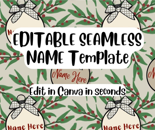 Editable Name Ornaments Seamless Design