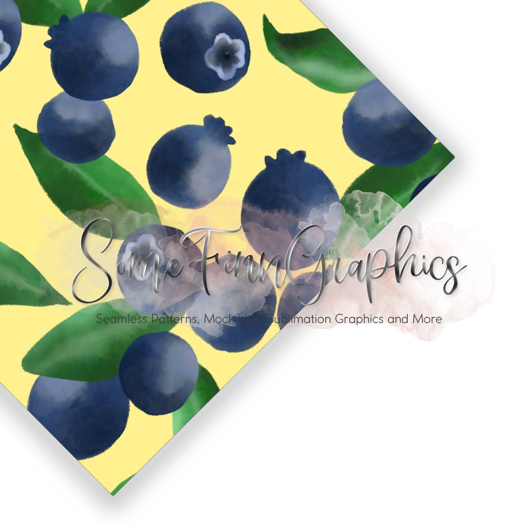 Blueberries Fruit Seamless Design