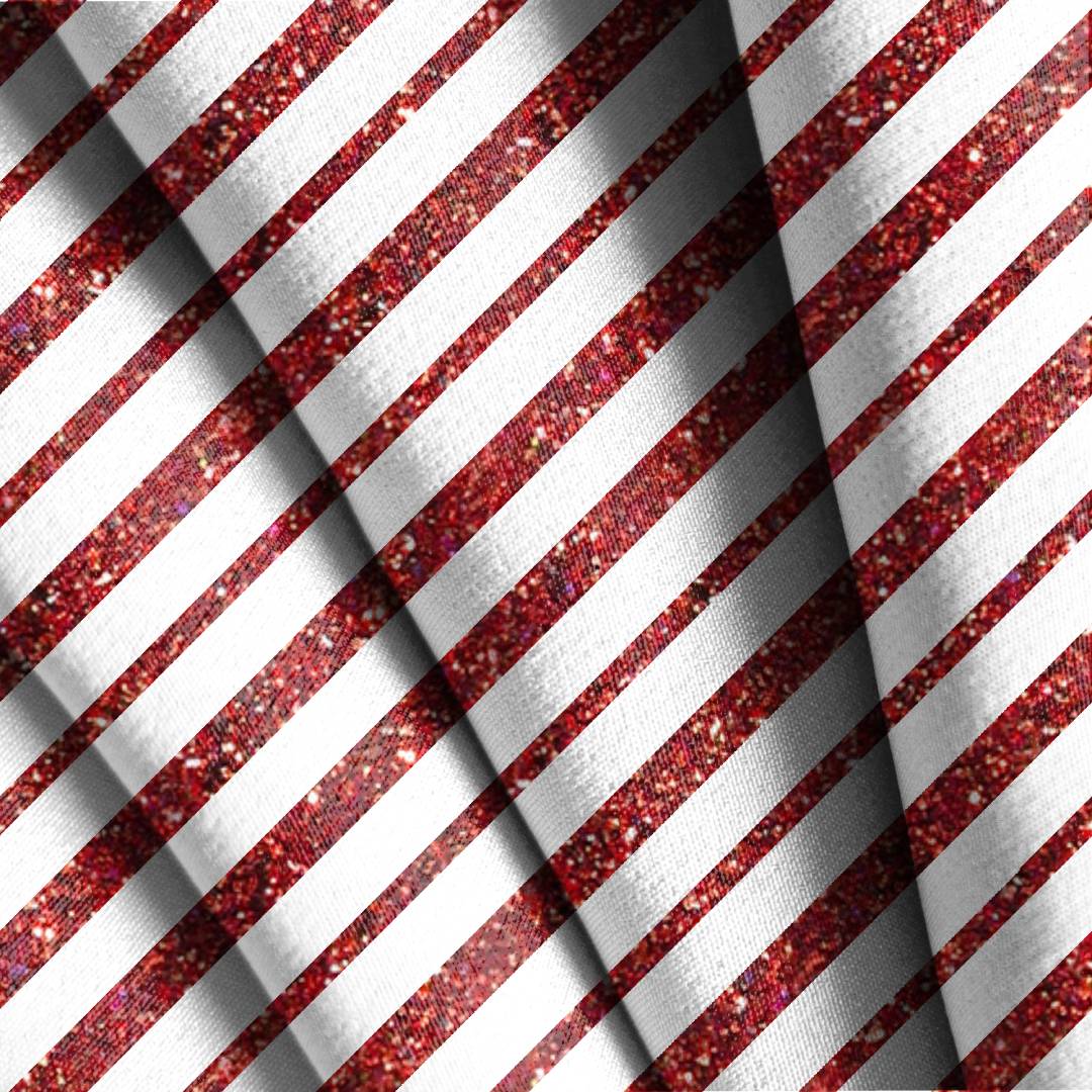 Christmas Glitter Stripes Seamless Design