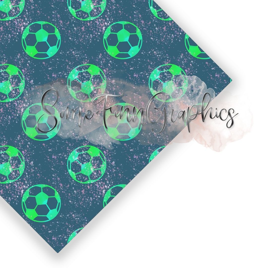 Neon Soccer (Football) Splatter Seamless Design