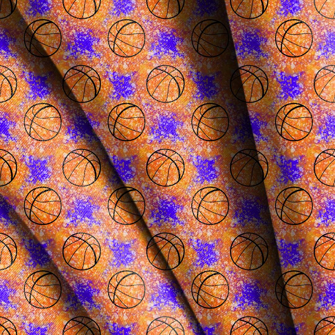 Basketball Neon Splatter Seamless Designs