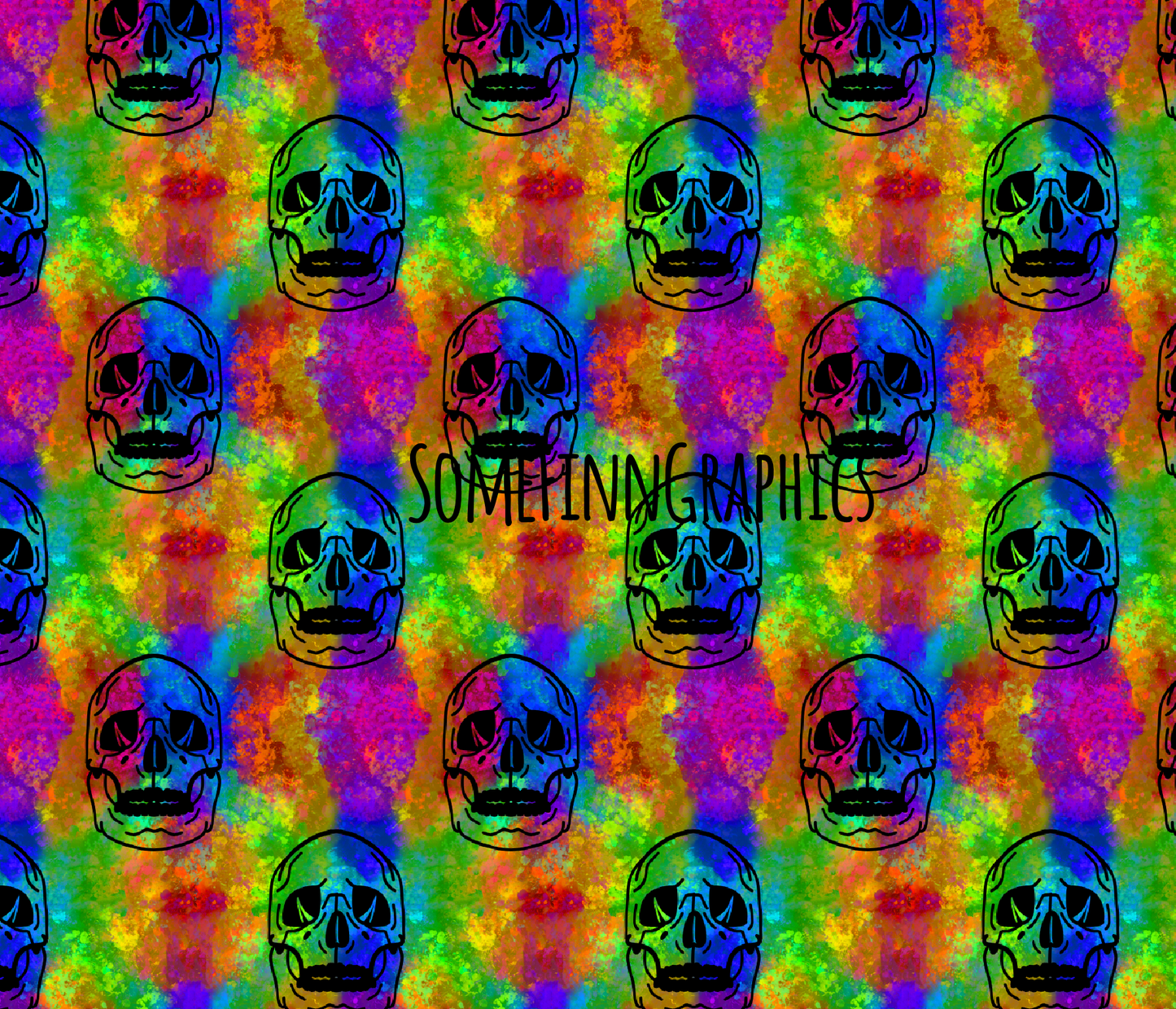 Rainbow Skulls Seamless
