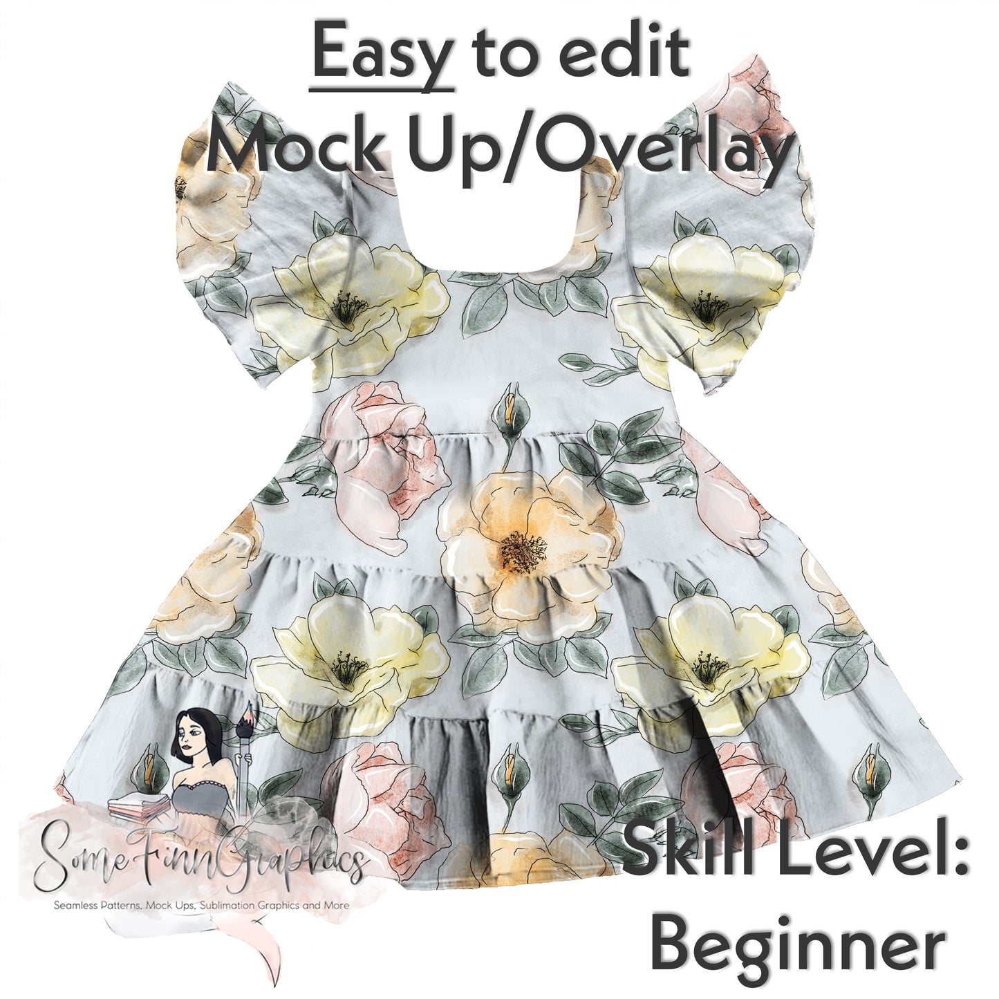 Realistic Tiered Dress Mock Up