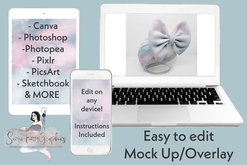 Realistic Headwrap Bow Mock Up