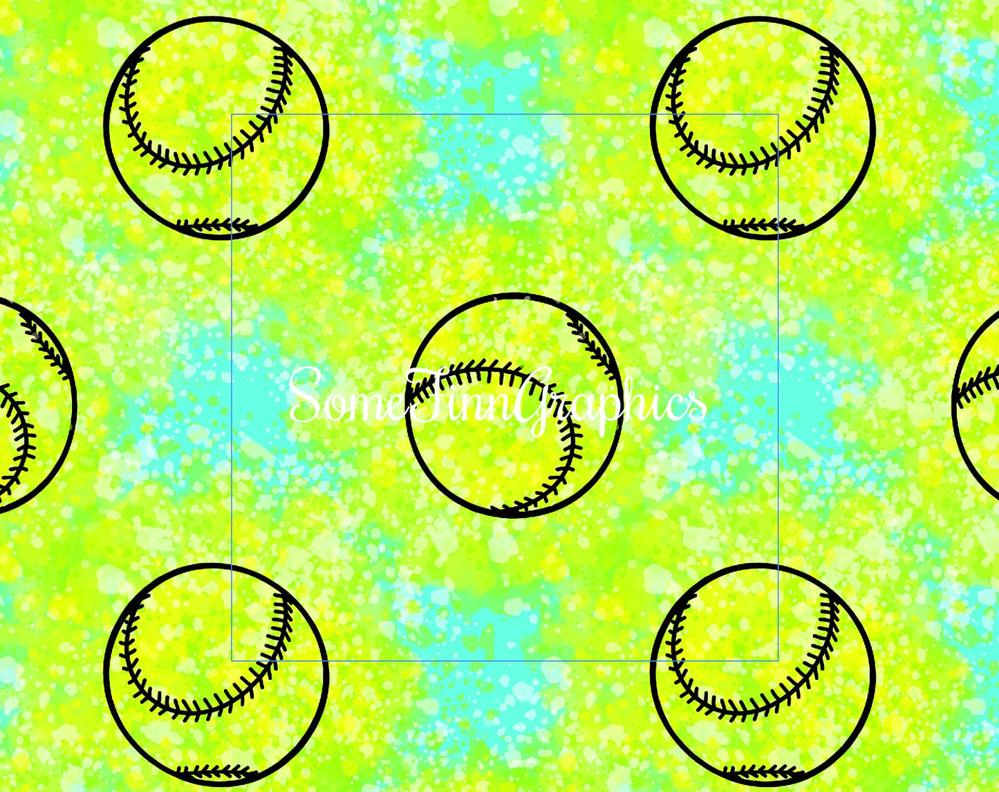 Pitch Please, Softball Neon Seamless Design