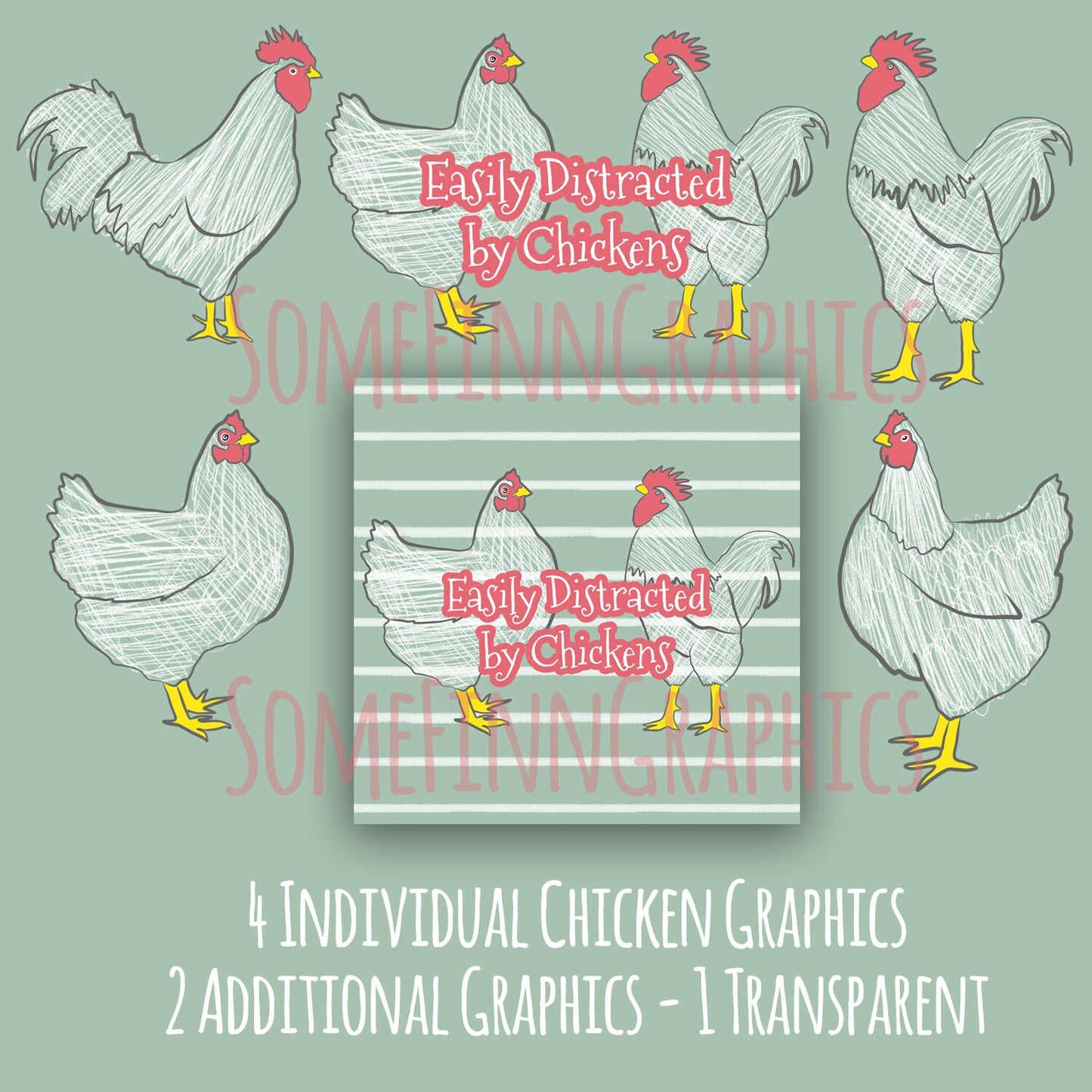 Chickens Digital Graphic Bundle