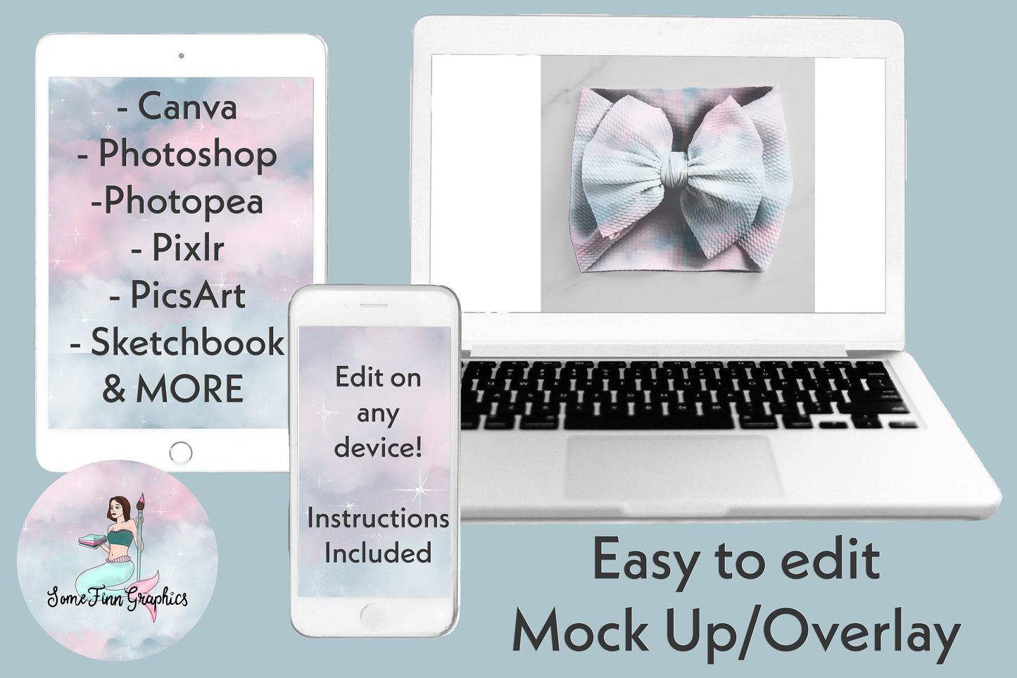Realistic Bow Headwrap Mock Up