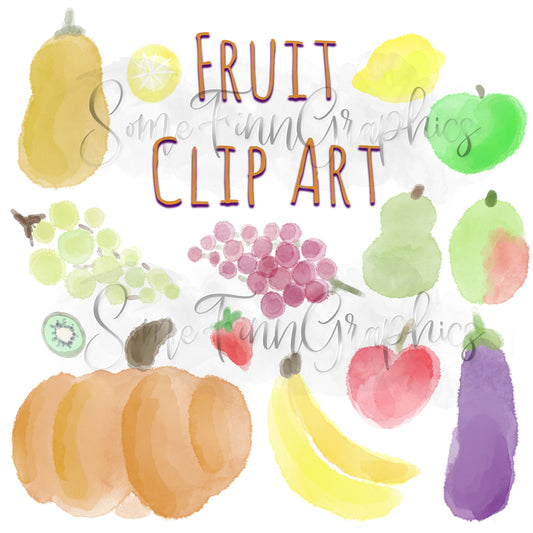 Watercolor Fruit Sublimation Clip Art