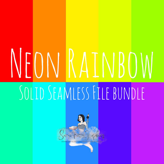10 Neon Rainbow Solid Seamless Files Bundle