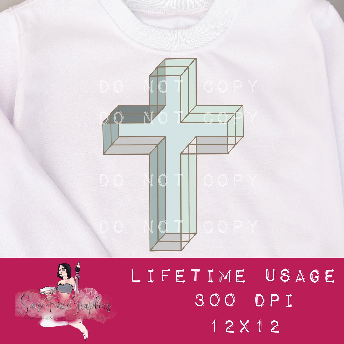 Christian Cross Sublimation Graphic