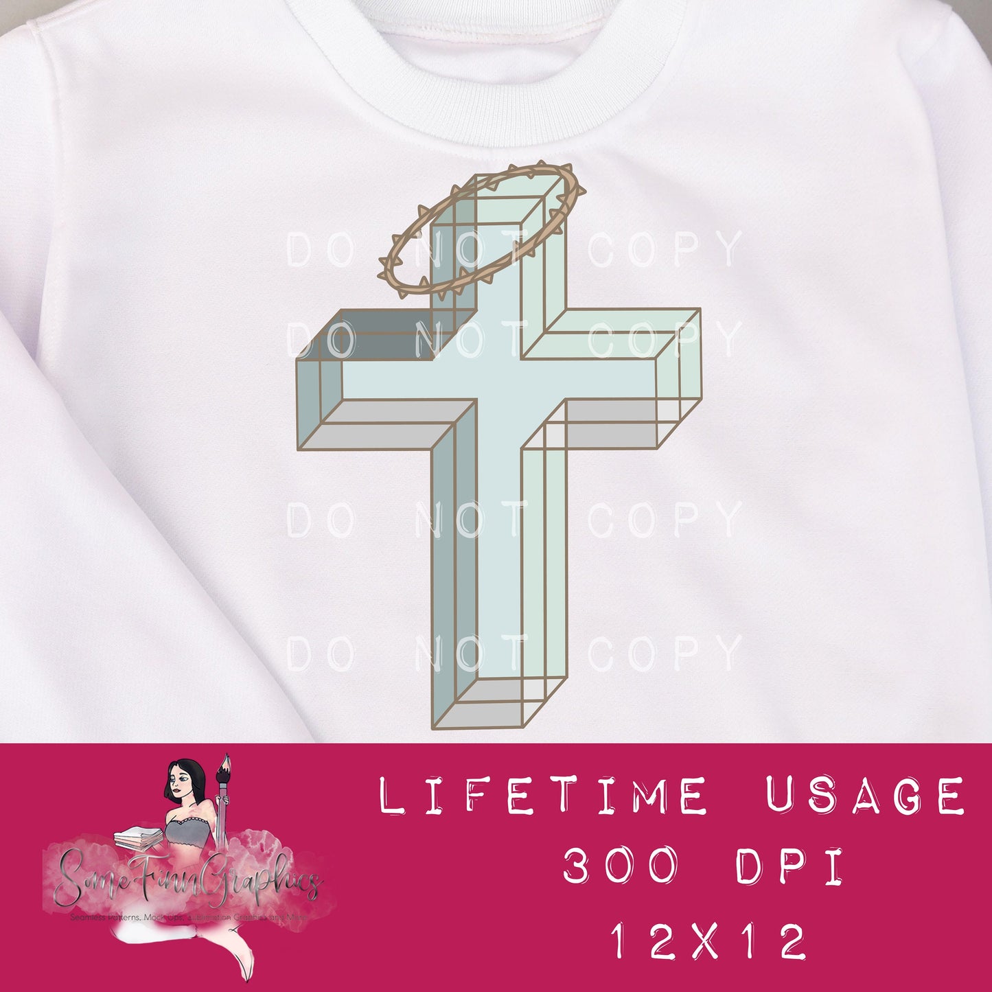 Christian Cross Sublimation Graphic